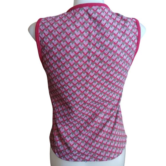Medium Vintage K-Mart Sleeveless Knit Tank Top Chevron Pattern Mod Mommy Disco - Picture 6 of 6